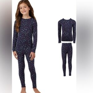 NEW 32 Degrees Kids Heat Set - Navy Snowflake Print SMALL
